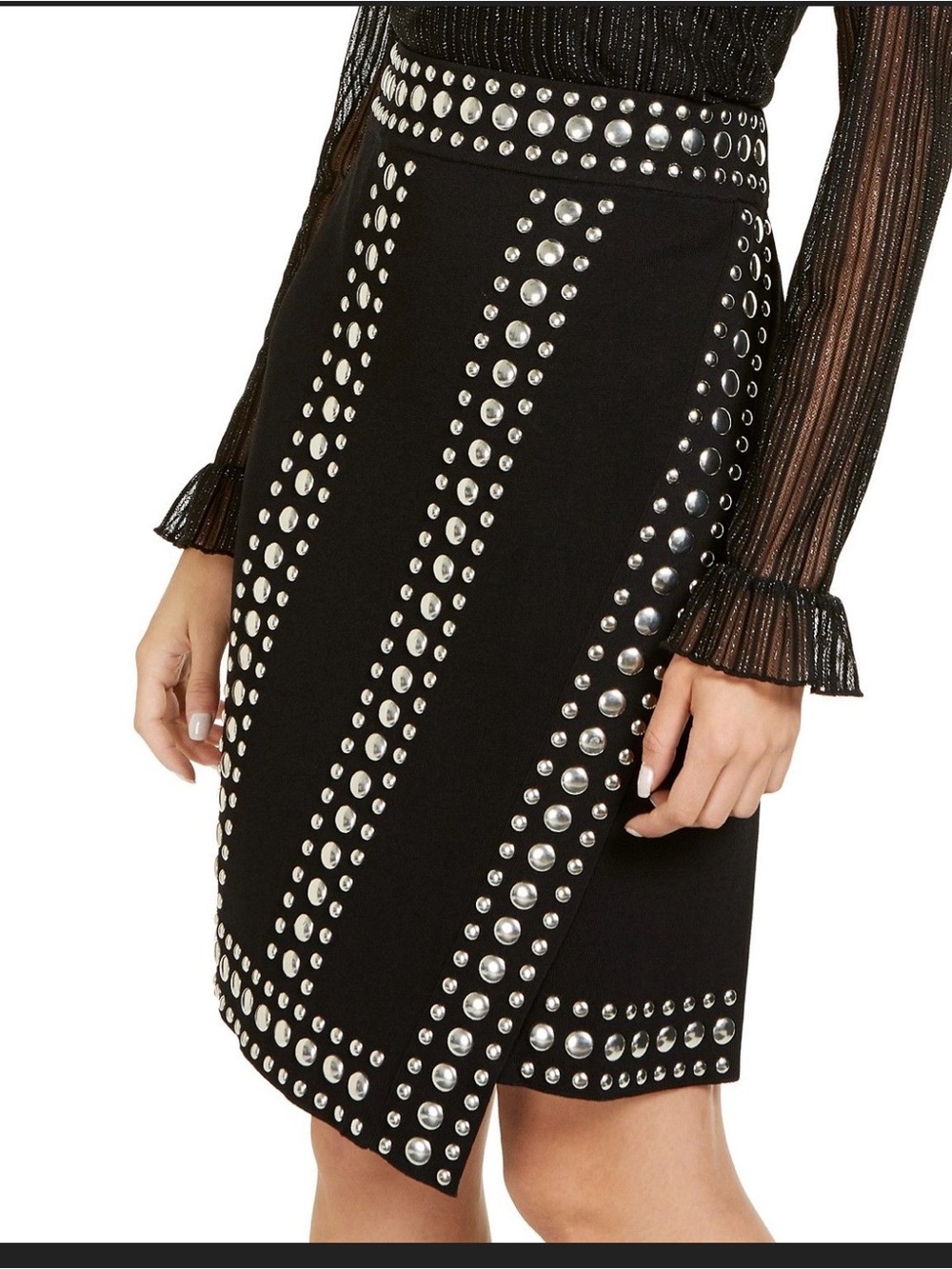 INC International Concepts Black Studded Pencil Skirt - Women’s Size Small